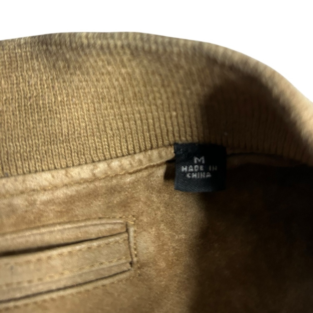 Roundtree‎ & Yorke Men’s Tan Suede Leather Bomber Jacket Size Medium - Picture 5 of 8